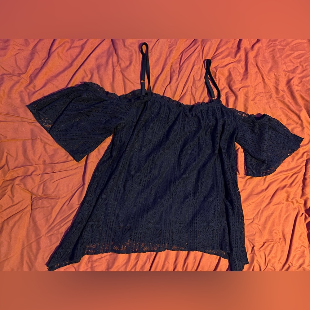 love, Fire Black Off The Shoulder Top